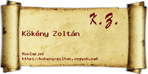 Kökény Zoltán névjegykártya