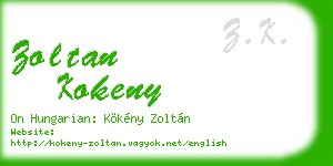 zoltan kokeny business card