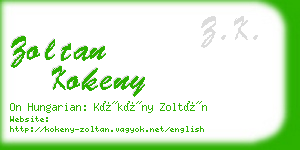 zoltan kokeny business card